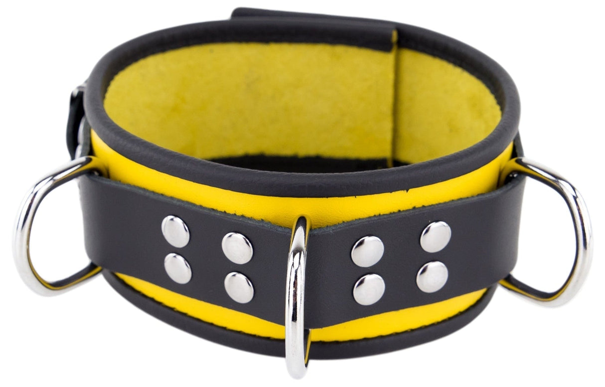 Halsband 3 D-Ring Gelb