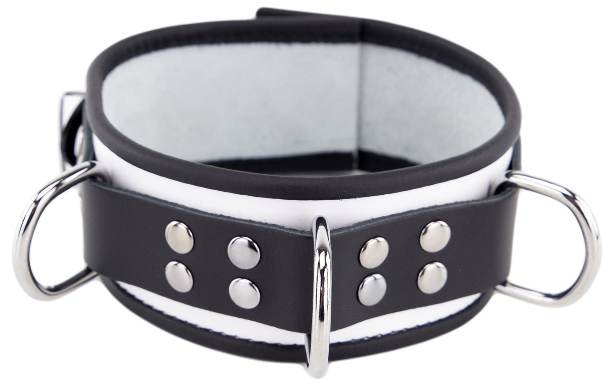 Halsband 3 D-Ring Weiß