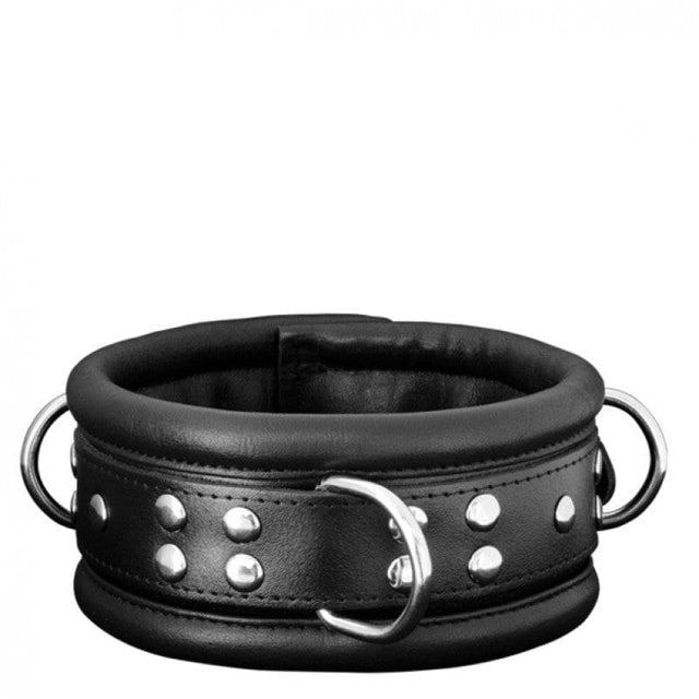 Halsband feines Leder 45 x 6,5 cm Schwarz