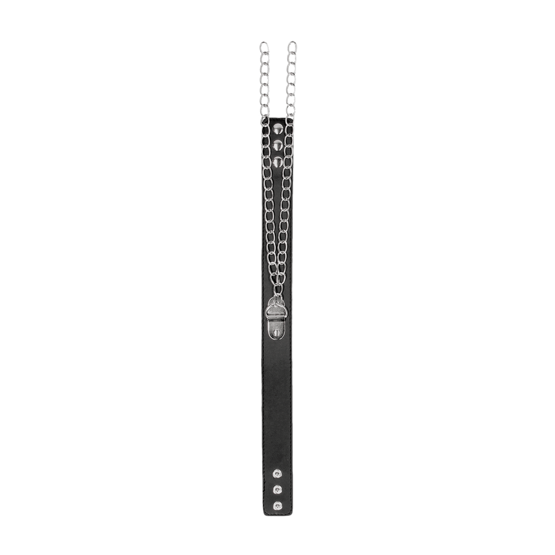 Halsband Ouch Black and White mit Handschellen 70 cm Schwarz – Ansicht 4