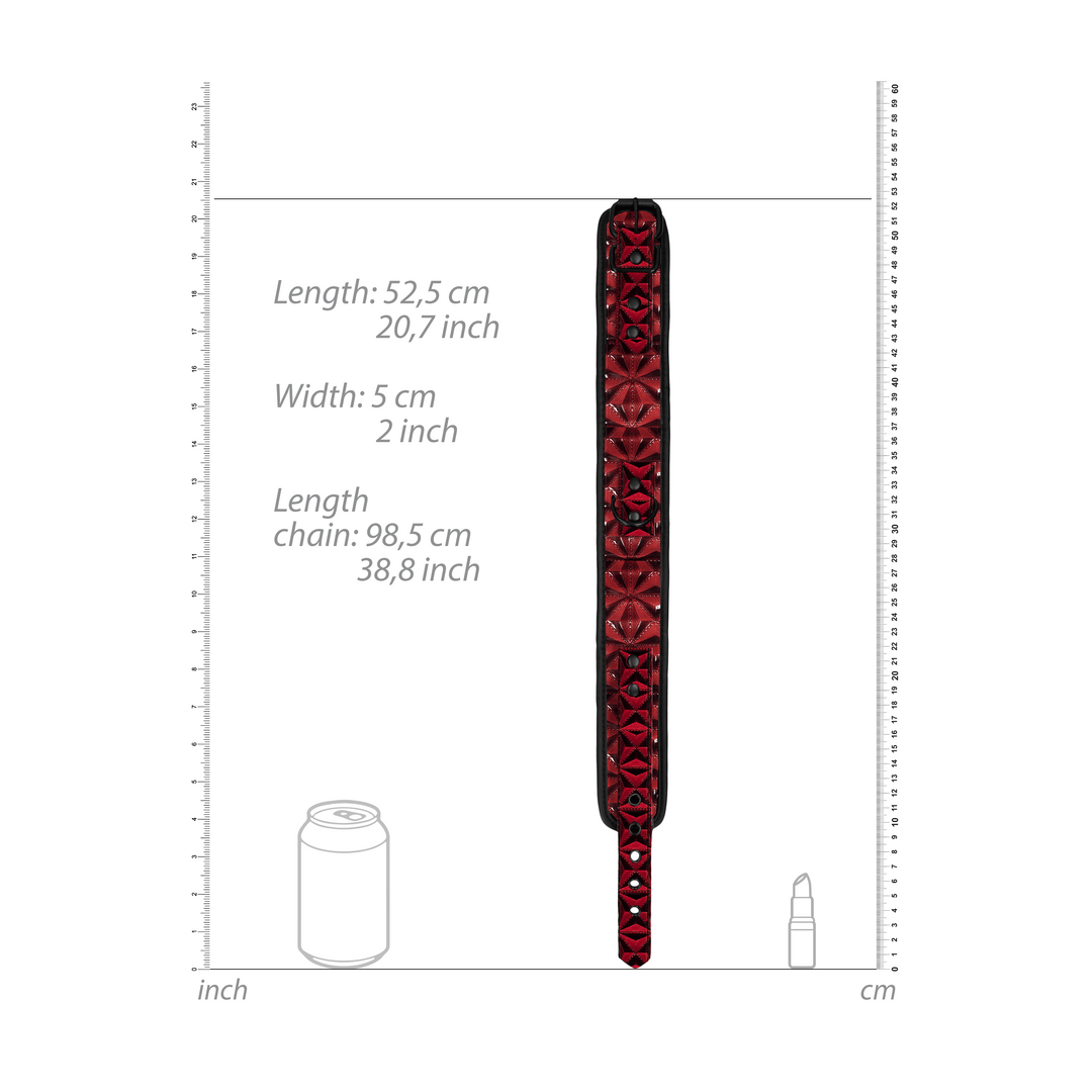 Halsband Ouch Luxury mit gerafftem Besatz und Leine 52,5 cm in zwei Farben – Ansicht 14