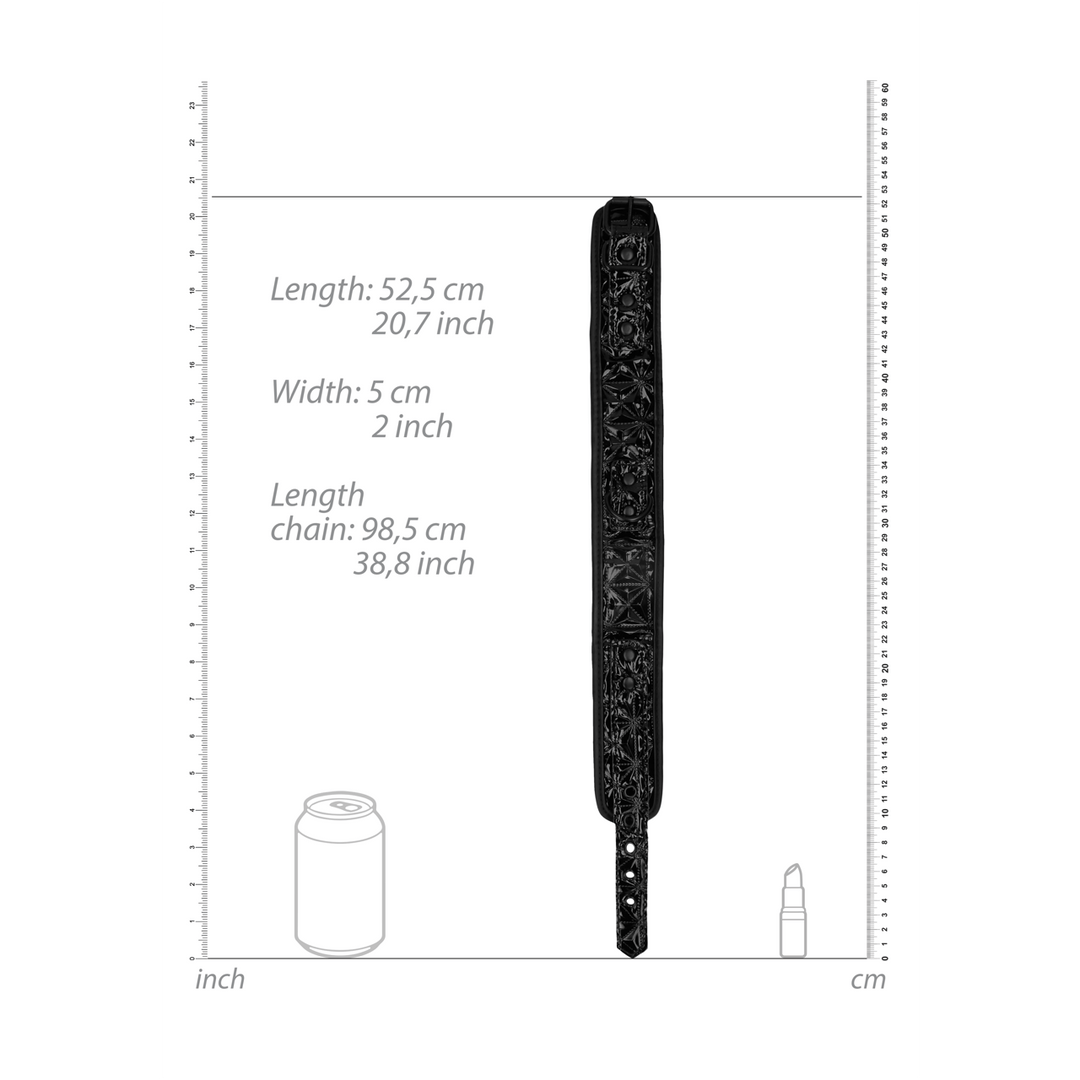 Halsband Ouch Luxury mit gerafftem Besatz und Leine 52,5 cm in zwei Farben – Ansicht 7