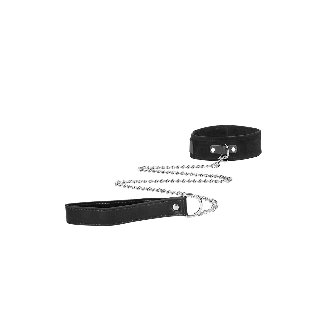 Halsband Ouch Black and White mit Leine und Manschetten 43 cm Schwarz – Ansicht 4