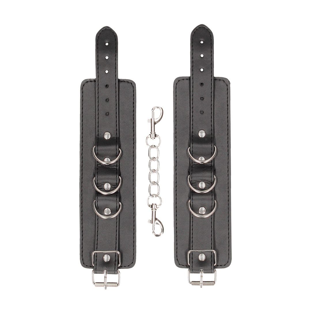 Fesseln Ouch für Hand oder Fuß Black and White mit Kette 25 cm Schwarz – Ansicht 5
