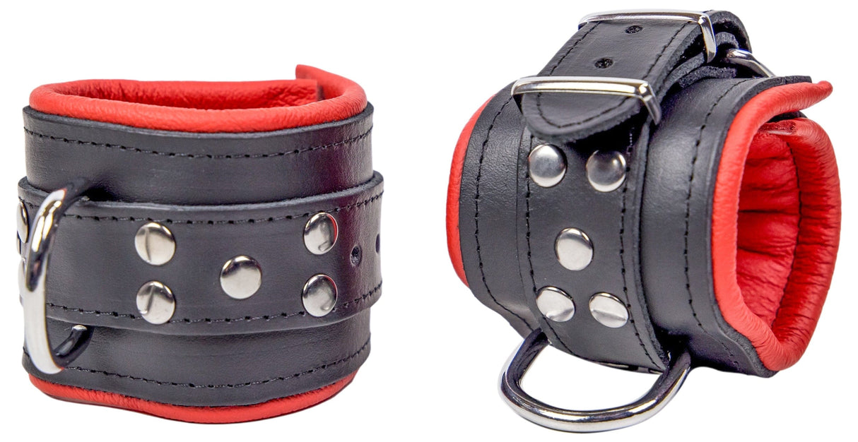 Handgelenkmanschetten Leder Rot