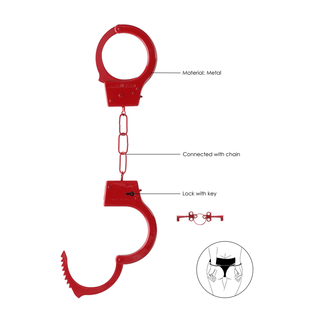 Handschellen Ouch für Anfänger lackiert Rot – Ansicht 6