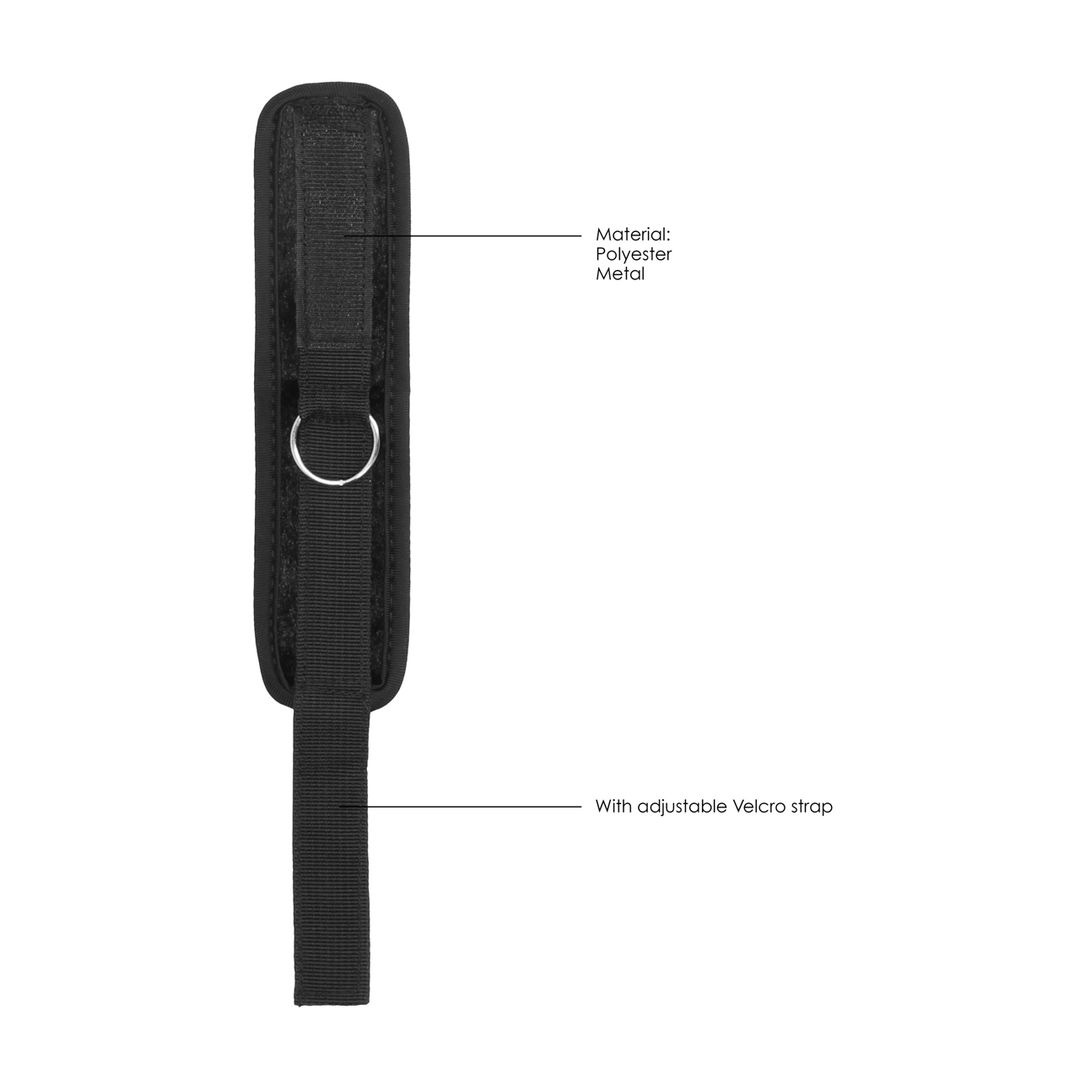 Handfesseln Ouch aus Samt mit Klettverschluss 33 cm Schwarz – Ansicht 6