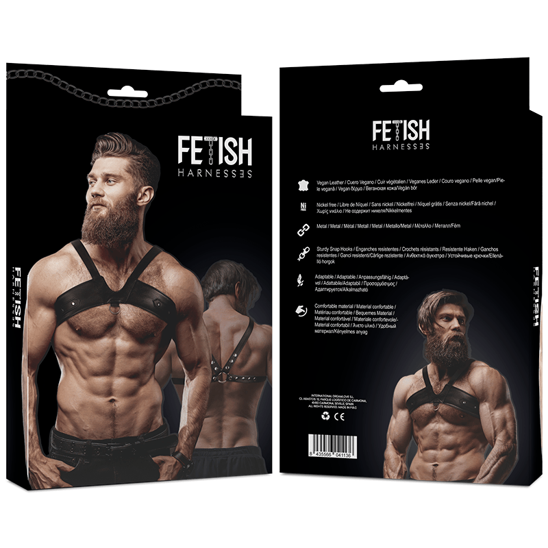 Harness Brustgurt aus Ökoleder für Herren Brigade – Ansicht 2