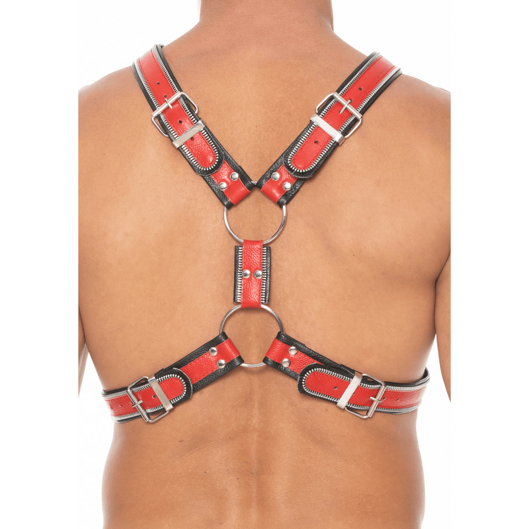 Harness Ouch aus echtem Leder im Streifen-Design in drei Ausführungen – Ansicht 12