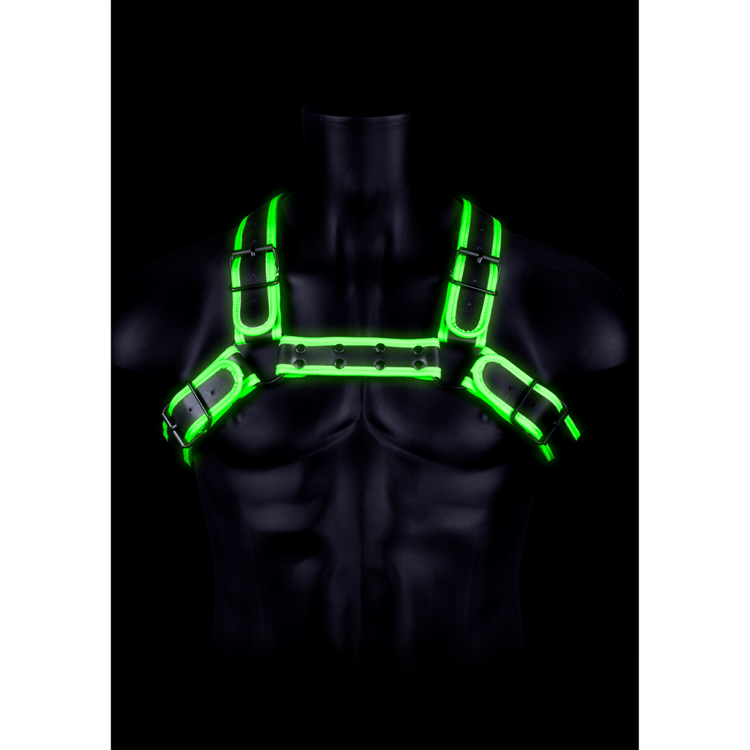 Harness Ouch Bulldog nachtleuchtend L/XL Grün