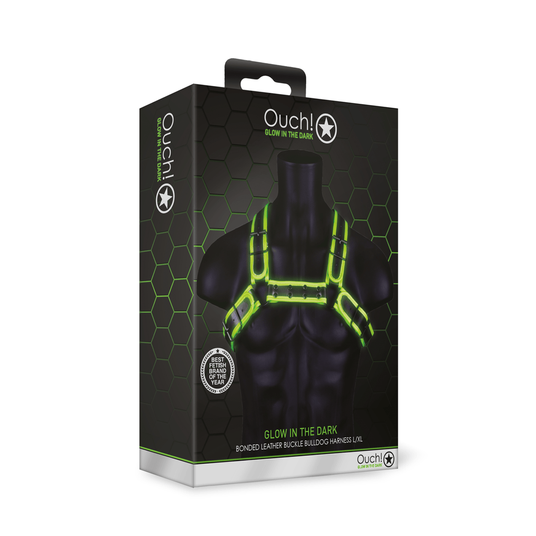 Harness Ouch Bulldog nachtleuchtend L/XL Grün – Ansicht 2