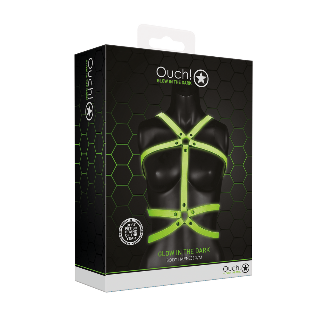 Harness Ouch für den Oberkörper nachtleuchtend in zwei Größen Grün – Ansicht 6