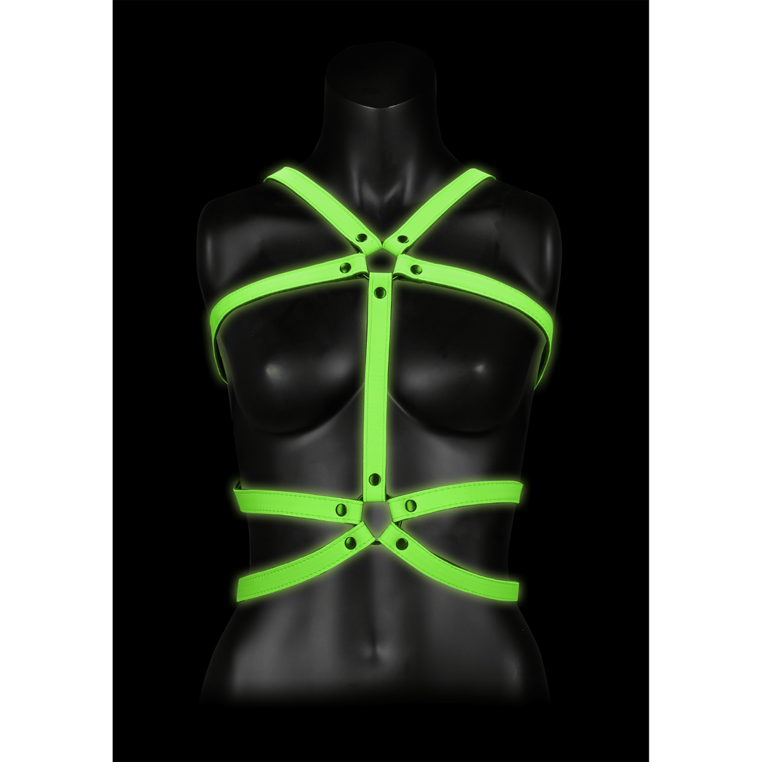 Harness Ouch für den Oberkörper nachtleuchtend in zwei Größen Grün
