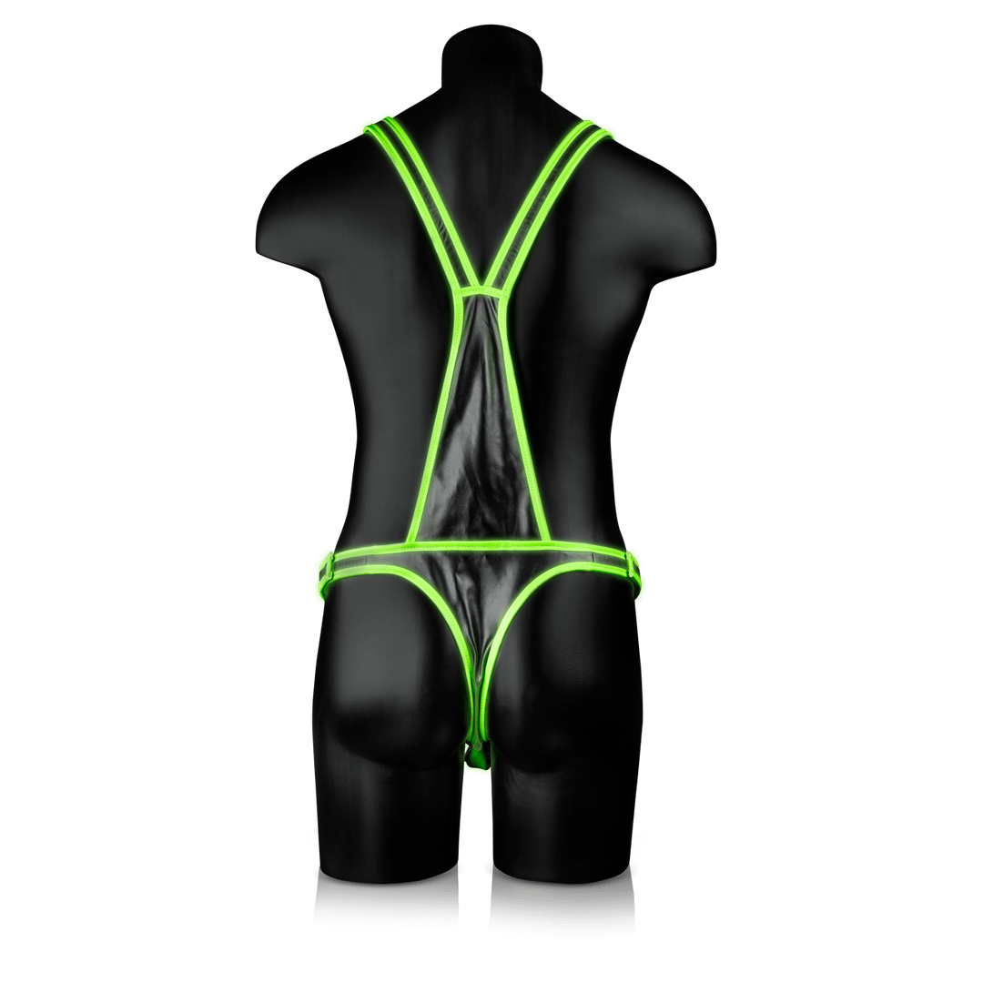 Harness Ouch Ganzkörper mit Slipteil nachtleuchtend in zwei Größen Grün – Ansicht 6