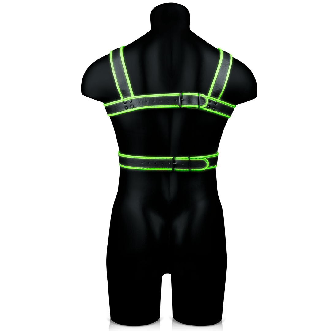 Harness Ouch mit Brustband nachtleuchtend in zwei Größen Grün – Ansicht 13