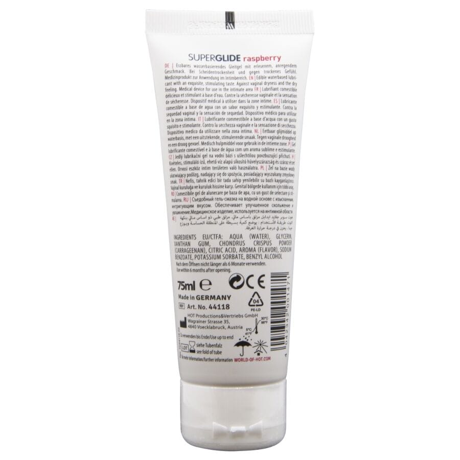 Gleitgel HOT Superglide essbares Himbeere 75 ml.1