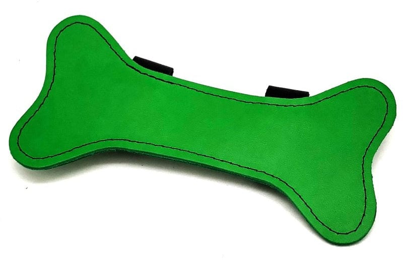 Hundeknochen Leder Grün