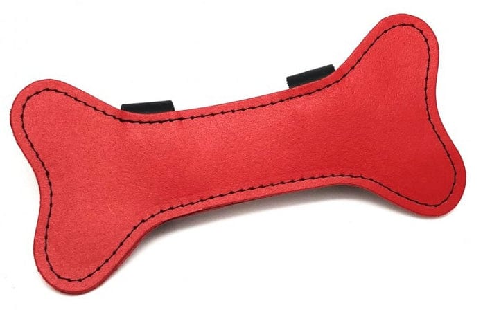 Hundeknochen Leder Rot