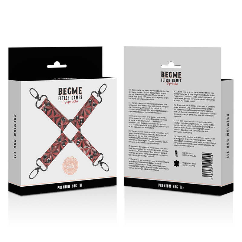 Begme - Red Edition Premium Veganes Leder-Schweinekrawatte