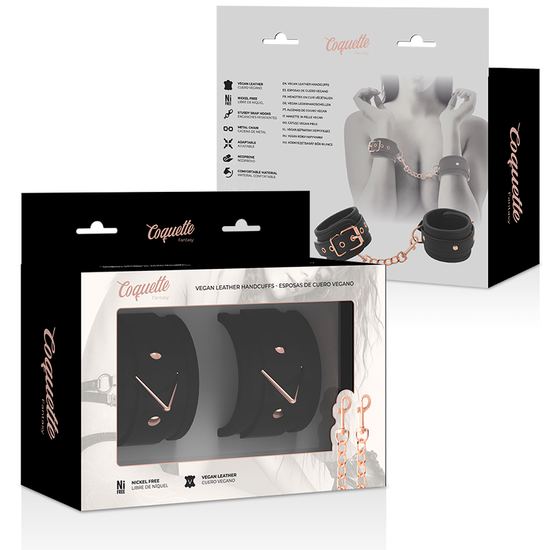 Coquette Chic Desire - Fantasy-Handschellen aus Veganem Leder mit Noprene-Futter
