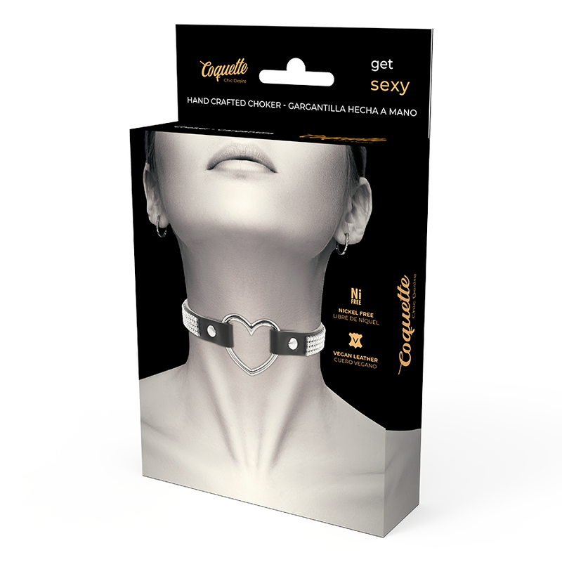 Coquette Chic Desire - Veganes Leder-Halsband mit Herz