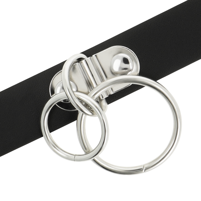 Coquette Chic Desire - Doppelring-Halsband aus Veganem Leder
