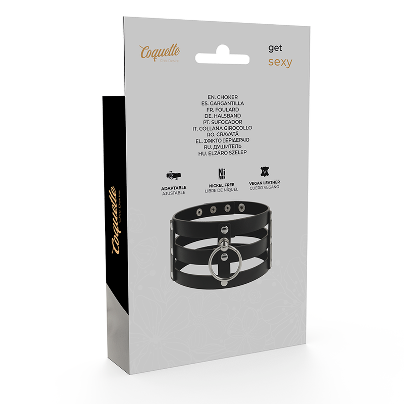 Coquette Chic Desire - Veganes Leder-Halsband im Fetisch-Stil
