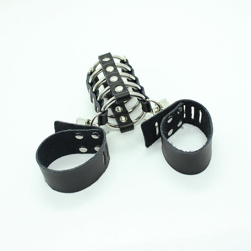 Ohmama Fetish - Peniskfig mit Metallringen und Lederriemen