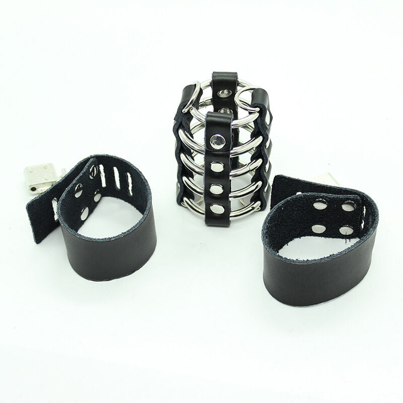 Ohmama Fetish - Peniskfig mit Metallringen und Lederriemen