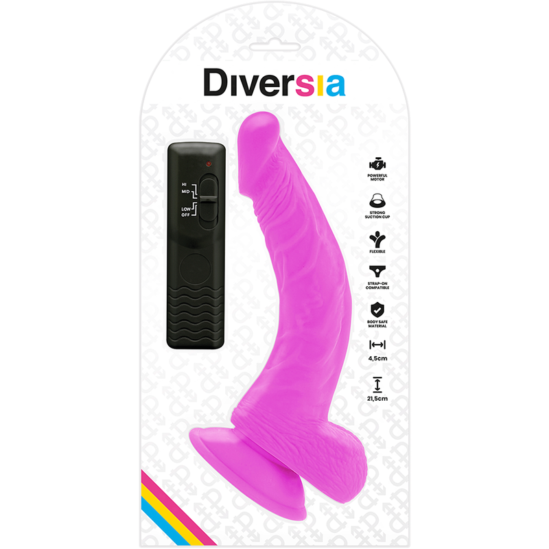 Diversia - Flexibler Vibrierender Dildo Lila 21.5 cm-x-4.5 cm