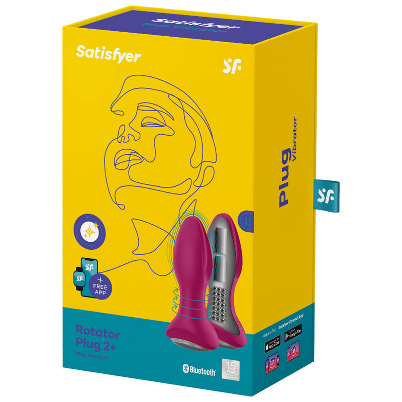 Satisfyer - Rotator Plug 2+ Vibrierende Plugapp Rot