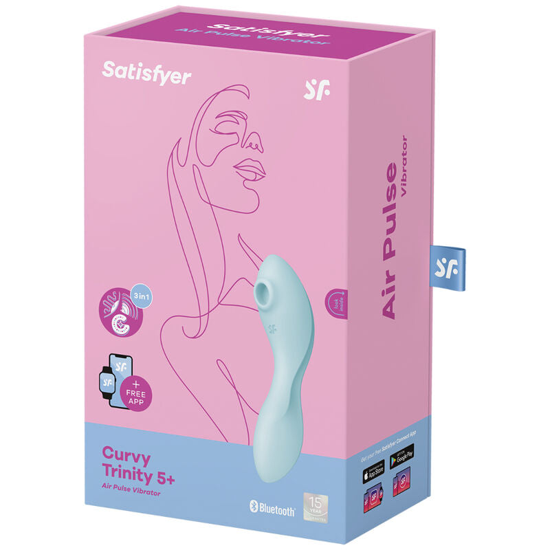 Satisfyer - Curvy Trinity 5 Air Pulse Stimulator & Vibrator App Blau