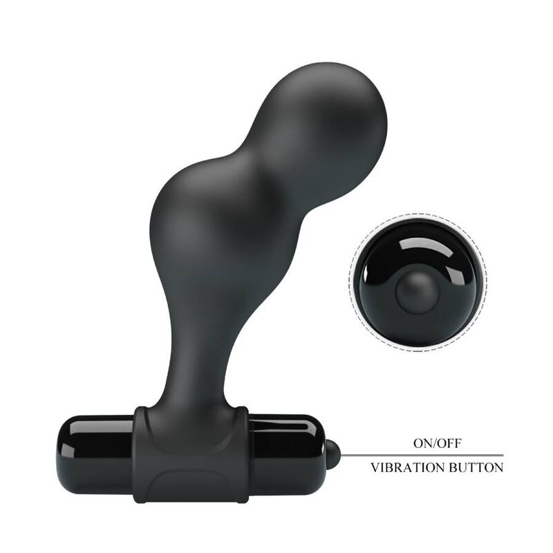 Mr Play - Schwarzer Silikon-Vibrator-Analstecker