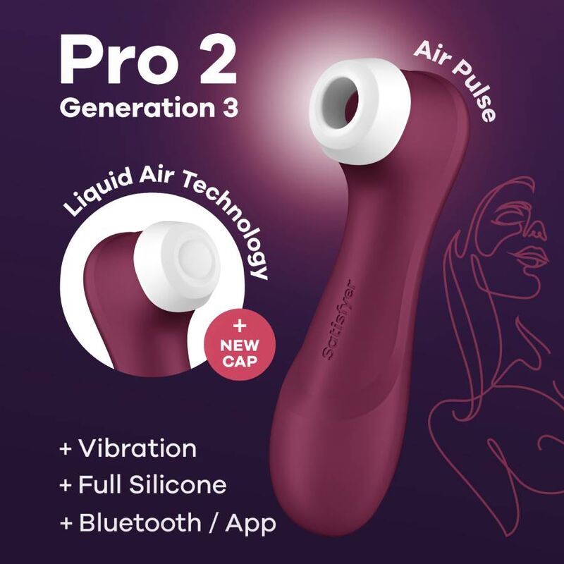 Satisfyer - Pro 2 Generation 3 Wine Red Bluetooth & App