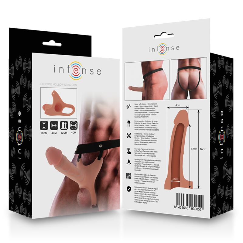 Intense - Hohlgeschirr mit Silikon-Dildo 16 x 3,5 cm