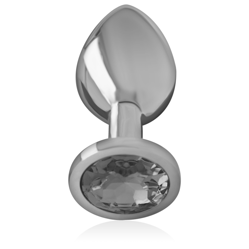 Intense - Analplug aus Aluminiummetall mit Schwarzem Glas, Grösse L