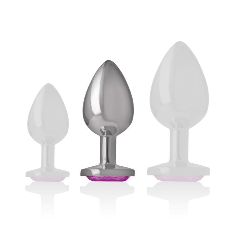 Intense - Analplug aus Aluminiummetall mit Rosa Kristall, Grösse M