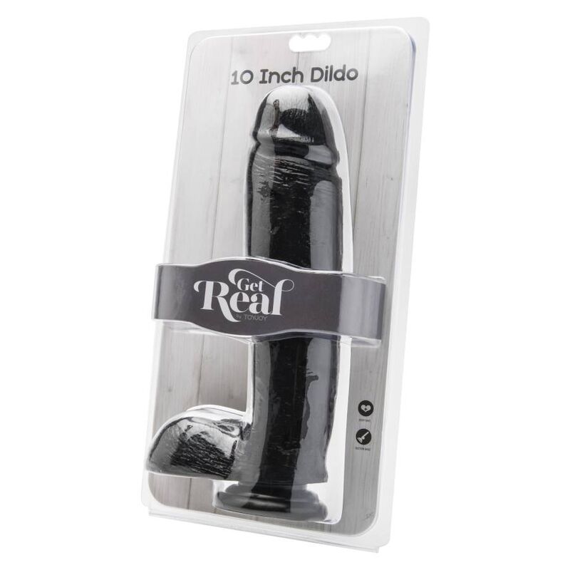 Get Real - Dildo 25,5 cm mit Kugeln Schwarz