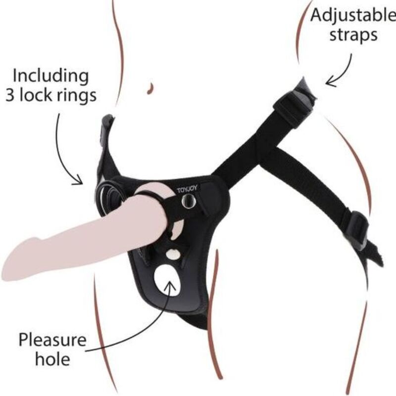 Get Real - Strap-On-Vergnügungsgeschirr Schwarz