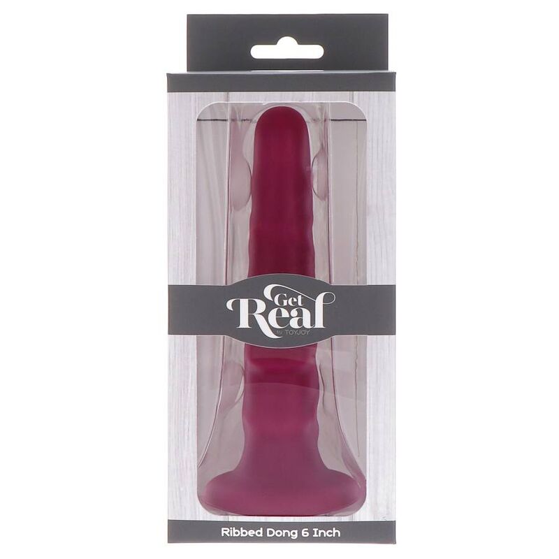 Get Real - Ribbed Dong 12 cm Rot