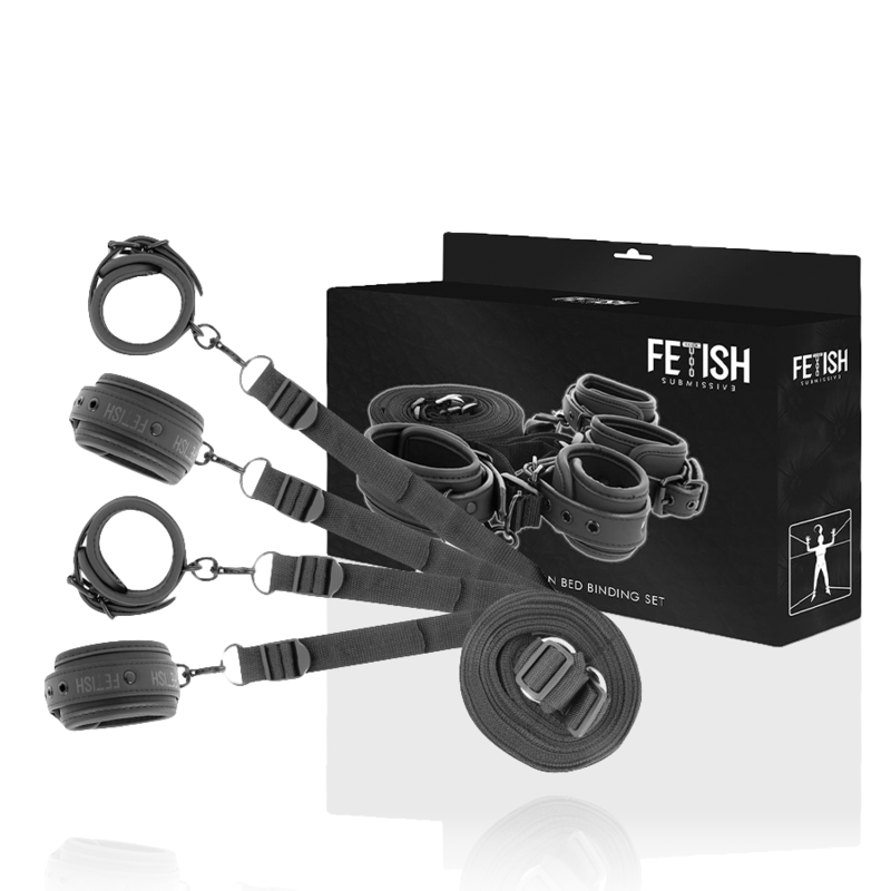 Fetish Submissive - Set aus Handschellen und Krawatten mit Noprene-Futter