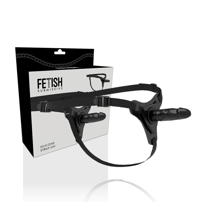 Fetish Submissive Harness - Realistisches Schwarzes Silikon 15 cm