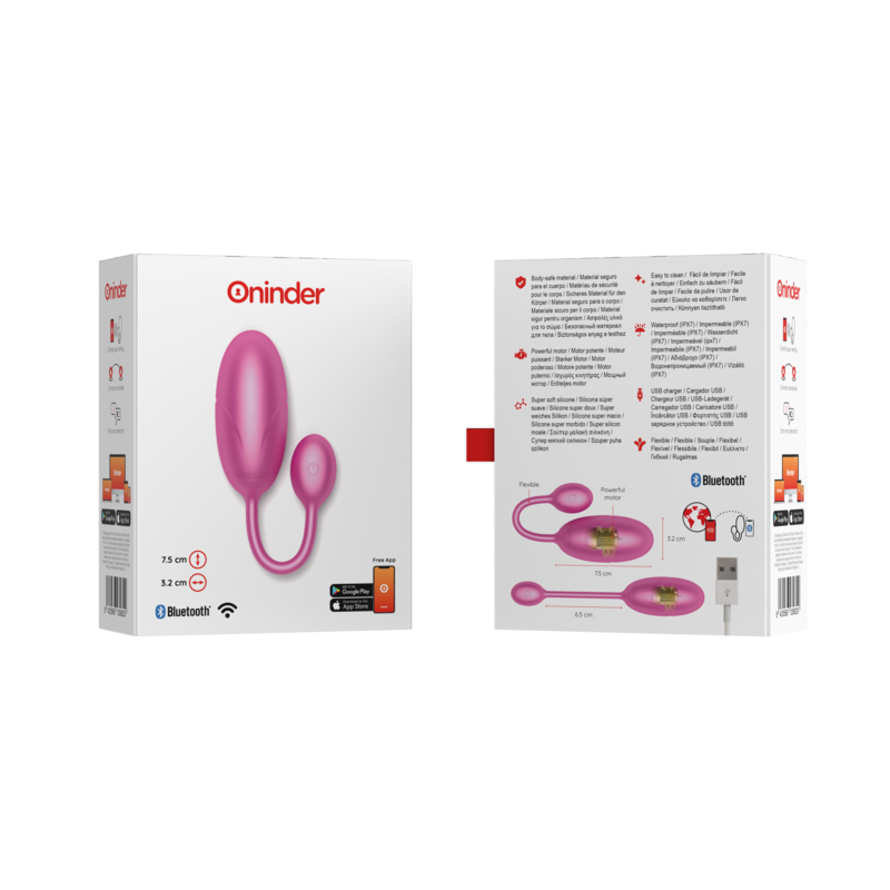 Oninder - Tokyo Vibrierendes Ei Rosa 7,5 x 3,2 cm Kostenlose App