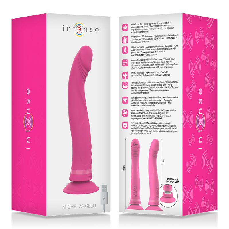 Intense - Michelangelo Rosa Silikon-Vibrator-Dildo