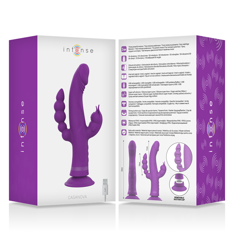 Intense - Casanova Rabbit Silikonvibrator Dreifachmotor Lila