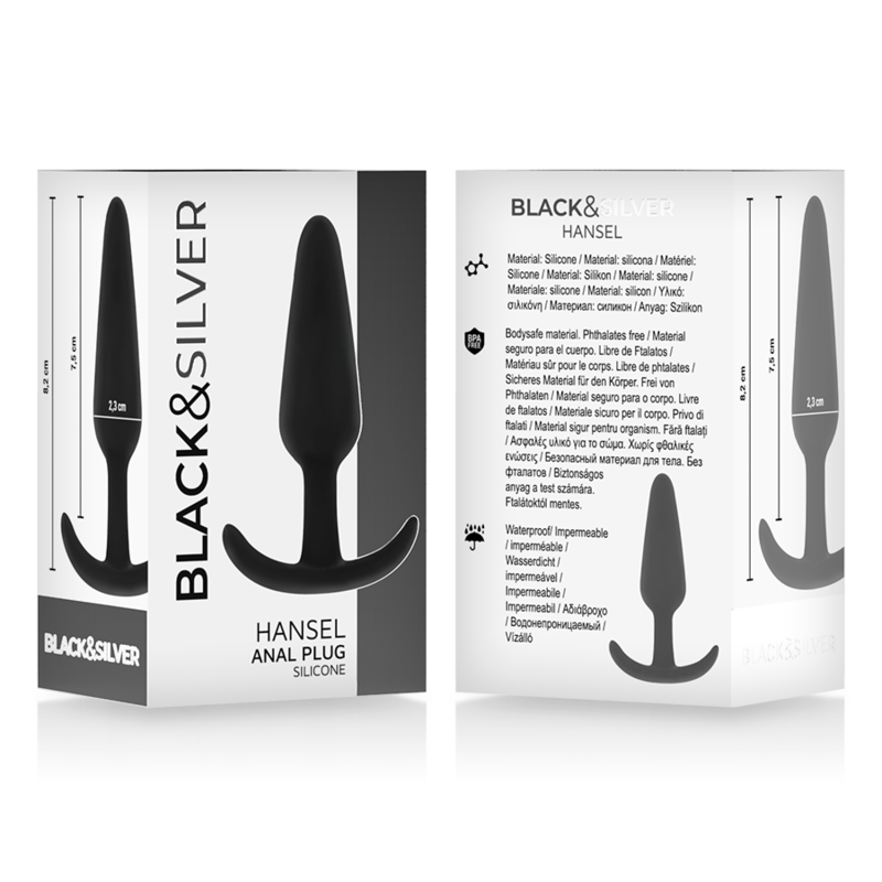 Black&Silver - Hansel Silikon-Analsplug mit Kleinem Griff
