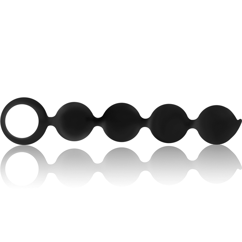 Black&Silver - Lennon Anal Rosenkranz 4 Silikonkugeln 15 cm