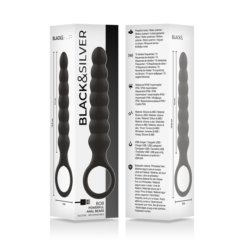 Black&Silver - Bob Leistungsstarker Anal-Dilator aus Silikon