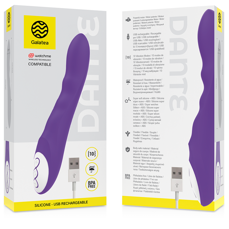 Galatea - Dante Violetter Vibrator + Watchme-Fernbedienung