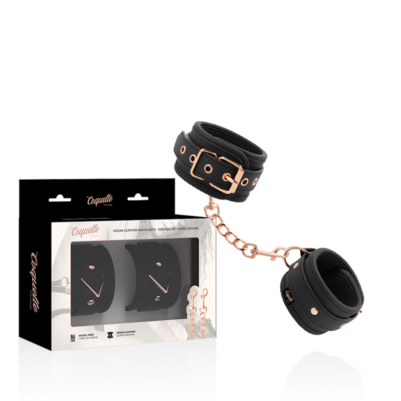 Coquette Chic Desire - Fantasy-Handschellen aus Veganem Leder mit Noprene-Futter